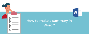 How to make a summary in Word ?